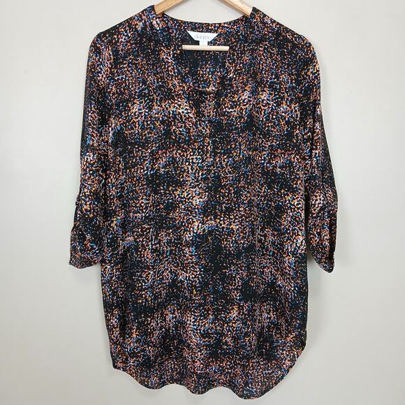 Decree V-Neck Tunic Top Women Large Abstract Boho Indie Dark Academia‎ Artistic - Picture 1 of 13